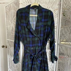 Torrid tartan plaid double breasted lightweight dress/coat shacket size 3